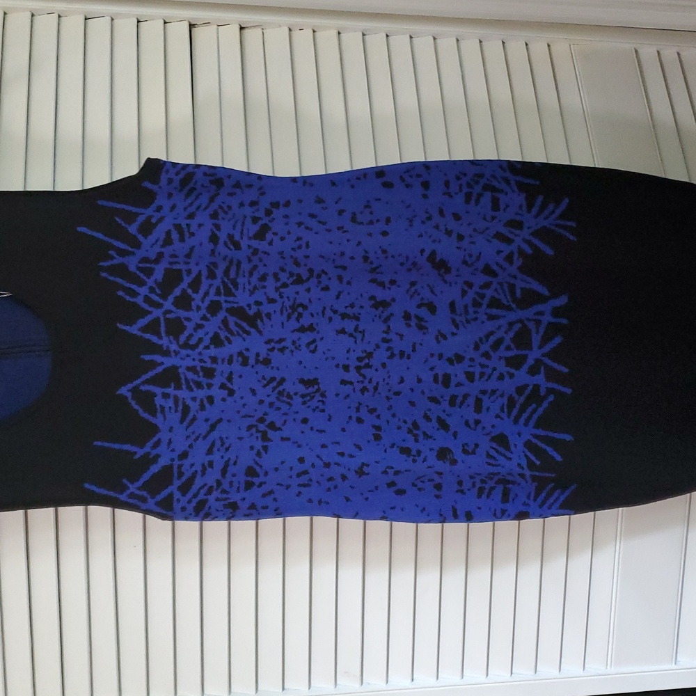 Sioni Black and Blue Bodycon Dress - Picture 4 of 11